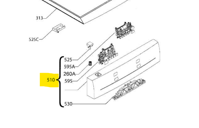 AEG Dishwasher Control Panel Plastic Frame FFB72600PM - 8088483642