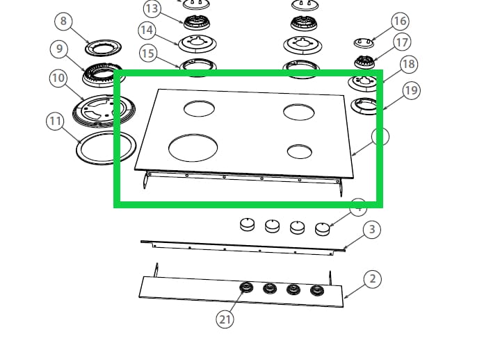 533937P Fisher & Paykel Glass Cooktop Mounting Assembly for CG604DLPGB1 CG604DNGGB1 Glass