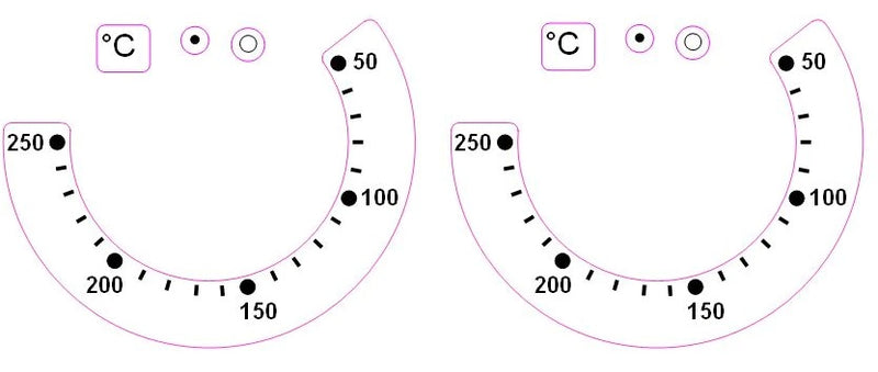 Oven Temperature Control Indicator Decal Symbols Black - ST250BLK