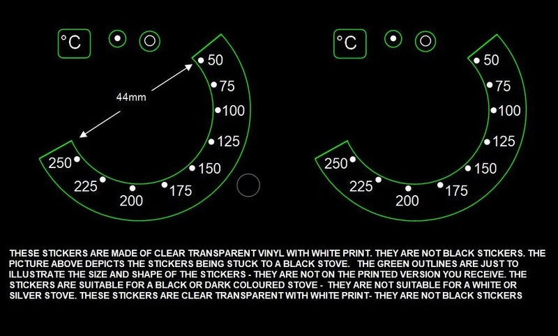 Oven Temperature Control Indicator Decal Symbols White - ST250WHT