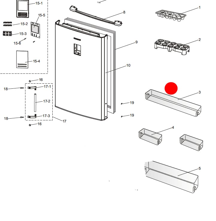 DA63-03781A Samsung Fridge Freezer Fridge Egg Shallow Tray Shelf Shelves & Trays