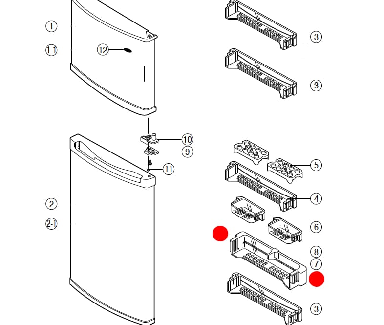 DA63-20165A Samsung Fridge Freezer Fridge Door Bottle Shelf Guard DA63-20165C Shelves & Trays