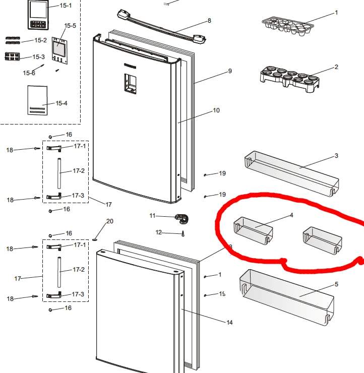 DA63-03799A Samsung Refrigerator Fridge Freezer Fridge Compartment Door Small Shelf Shelves & Trays