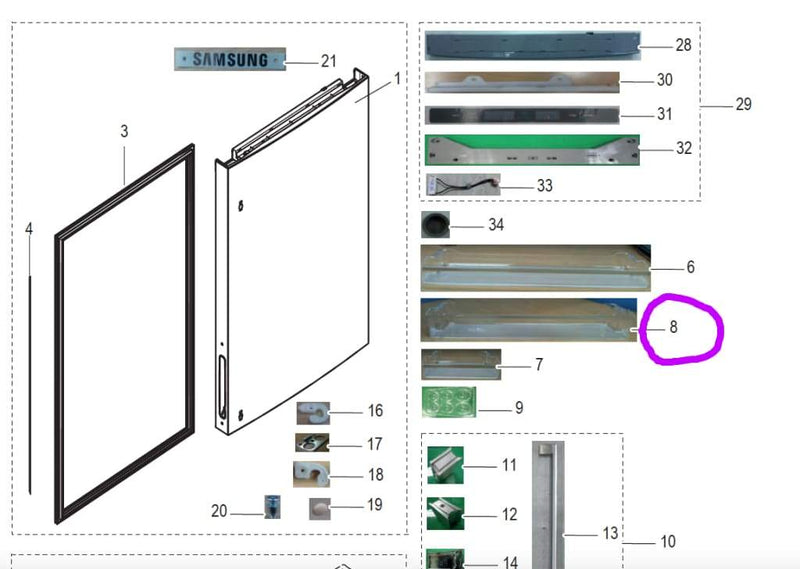 DA63-07161A Samsung Fridge Freezer Fridge Bottle Door Shelf Shelves & Trays