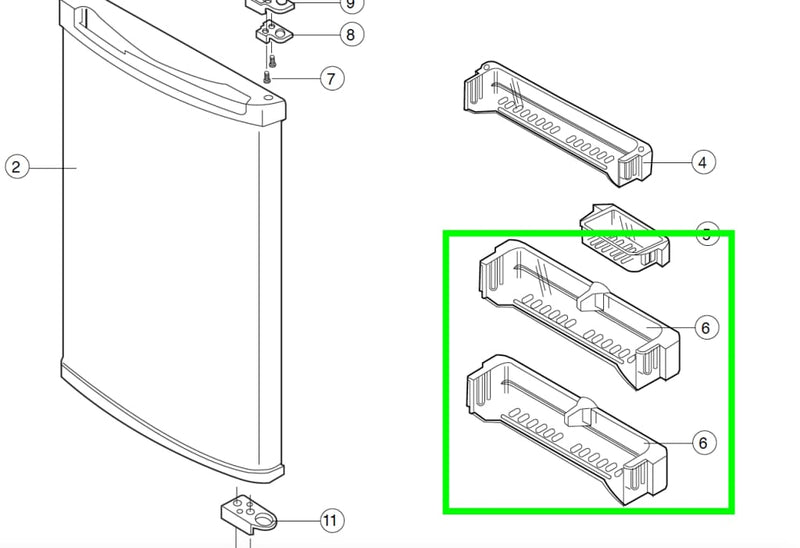 DA63-00681A Samsung Fridge Freezer Fridge Bottle Guard Lower SR-21NME and more Shelves & Trays