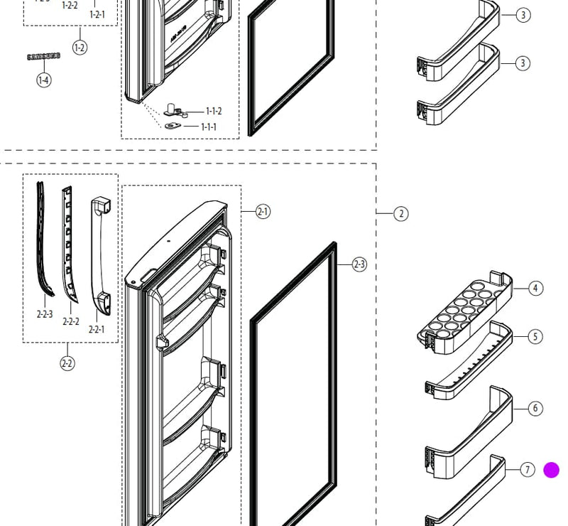 Samsung Fridge Freezer Fridge Door Upper Shelf Guard - DA63-06773A DA63-03704A Samsung