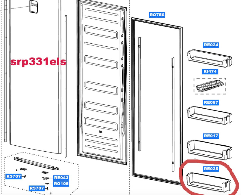 Samsung Fridge & Fridge Freezer Lowest Door Shelf Bottle Guard - DA63-04874A Shelves & Trays