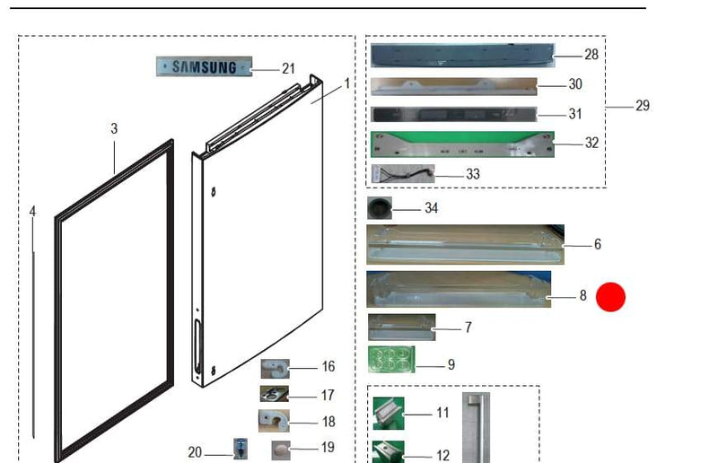 DA63-07161B Samsung Fridge Freezer Fridge Compartment Lowest Door Bottle Shelf Shelves & Trays