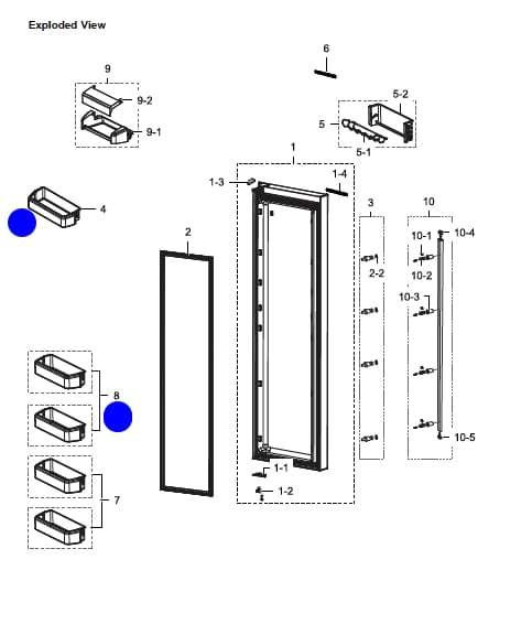 DA97-06177C Samsung Fridge Freezer Fridge Door Shelf Upper DA97-06177B Shelves & Trays